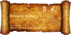 Udvary Andor névjegykártya
